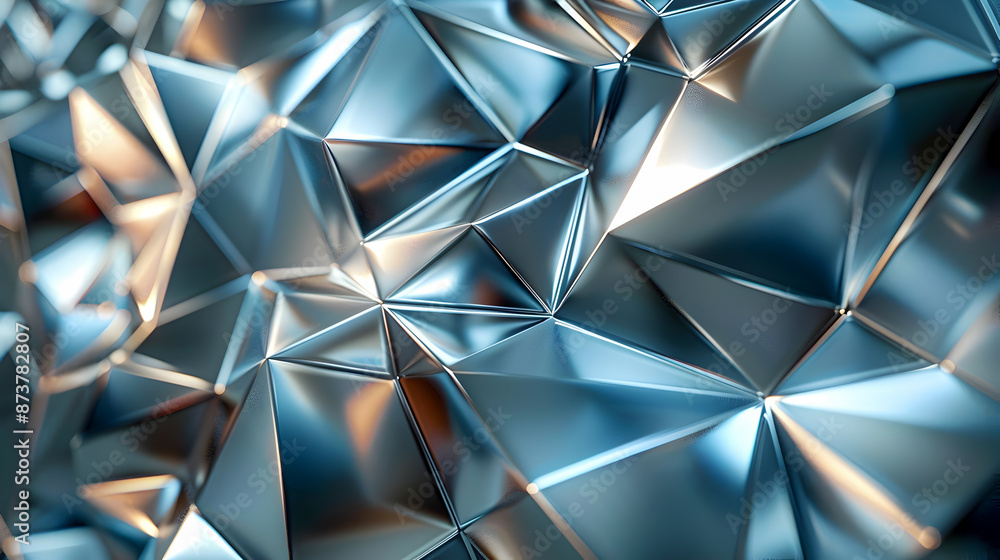Poster elegant and understated metallic abstract geometric design with balanced composition of seamless sil