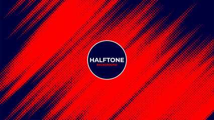 Abstract halftone background with red and navy color