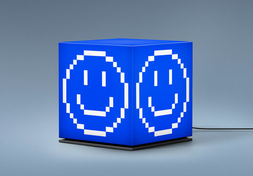 Cube Light Box Mockup With Generative AI