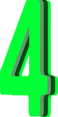 Green number 4