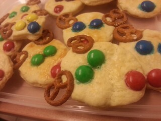 Delicious reindeer-shaped colorful holiday cookies