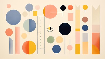 Minimalistic Colorful Geometric Shapes with a Modern Aesthetic