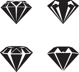 diamond illustration, diamond icon set