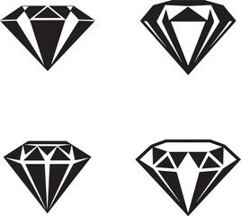 diamond illustration, diamond icon set