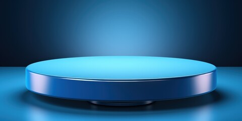 Blue Circular Platform 3D Rendering