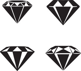diamond illustration, diamond icon set