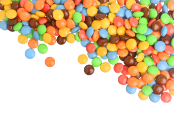 colorful chocolates candy on transparent background PNG