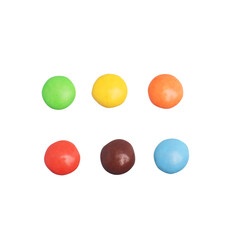 Colorful rainbow candies on transparent background PNG