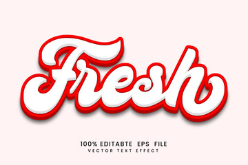 vector fresh 3d text effect Fully Editable.