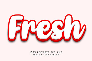 vector fresh 3d text effect Fully Editable.