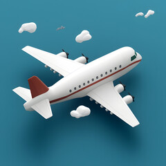 3D Passenger Airplane Illustration