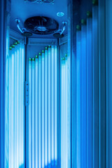 Obraz premium solarium with blue light closeup