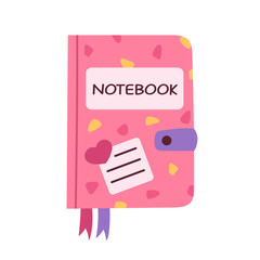 Cute pink hand-drawn notebook