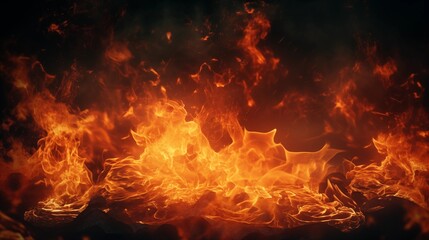 A Capture of Dynamic Flames Roaring with Intensity in the Darkness