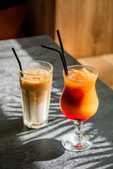 summer cocktail on the table