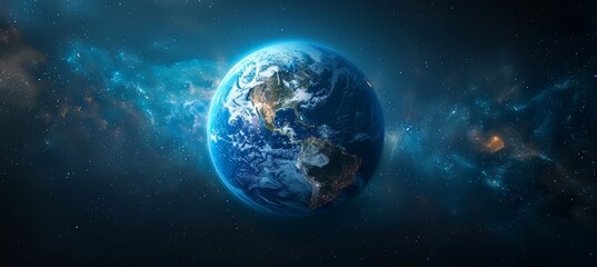 Digital World Globe Centered on America Concept of Global Network and Connectivity on Earth High Speed Data Transfer and Cyber Technology Information Exchange and International Telecommunication