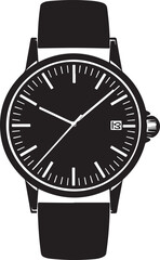 black and white watch vector illustration , watch, time, clock, wristwatch, wrist, minute, metal, hour, hand, silver, luxury, men,