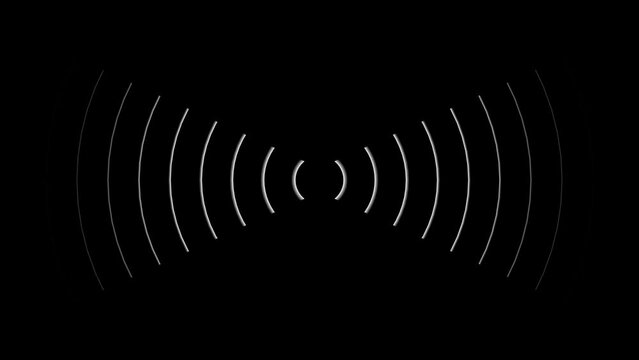 Digital Radio waves frequency signal icon seamless animation. 