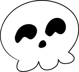 The Skull png for holiday and halloween concept