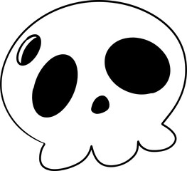 The Skull png for holiday and halloween concept