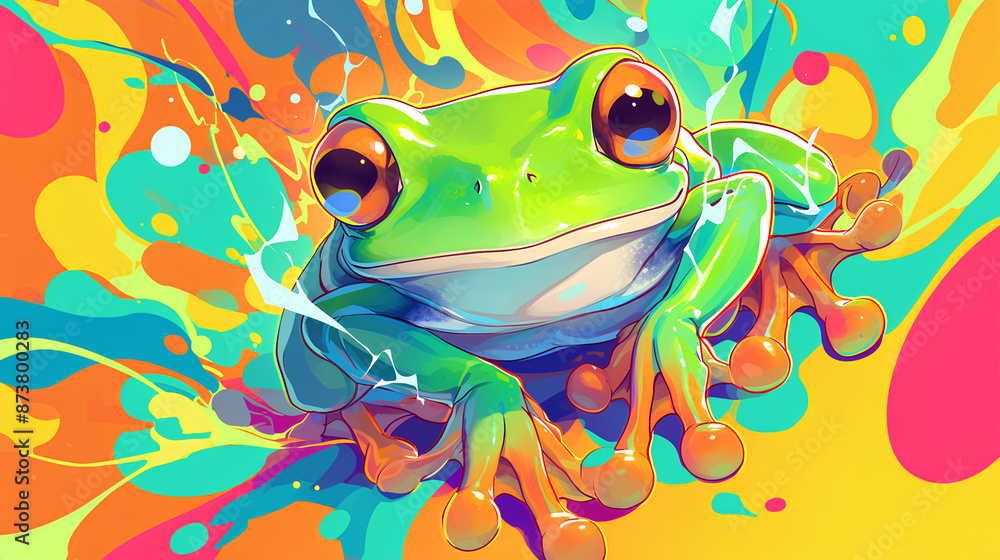 Sticker frog that shoots electricity