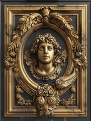 Baroque, Barocco Ornate Marble Ceiling Non-Linear Reformation Design with Intricate Accents Depicting Classic Elegance and Architectural Beauty