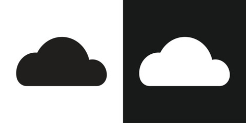 Cloud flat icon set for apps. Vector