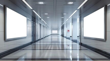 Blank Poster frame template Digital screen hospital Advertising banner