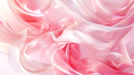 Fototapeta premium Soft pink abstract background featuring smooth, flowing wavy lines. 