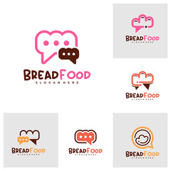 Set of Chat Bread Food logo vector template, Creative Bread logo design concepts