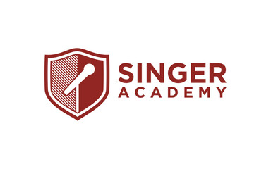Singer academy  logo design  template