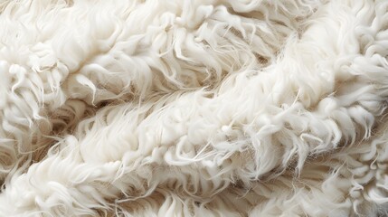 White, Beige wool texture background. Natural fluffy fur sheep wool skin texture. 