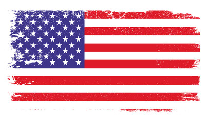 Distressed American grunge flag design isolated on transparent background