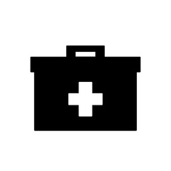 Obraz premium first aid kit black icon isolated on white and transparent background
