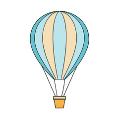 Obraz premium Hot Air Balloon flat style vector art illustration design.