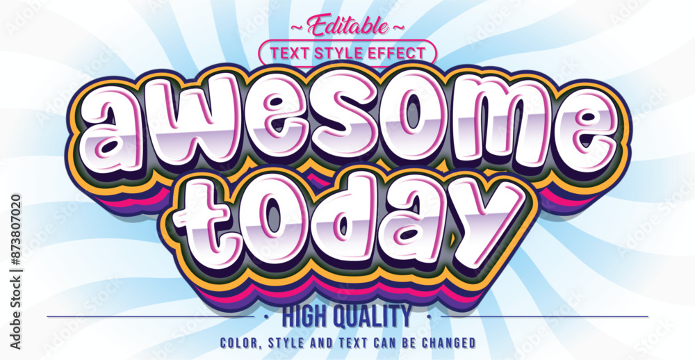 Aufkleber Editable text style effect - Awesome Today text style theme
