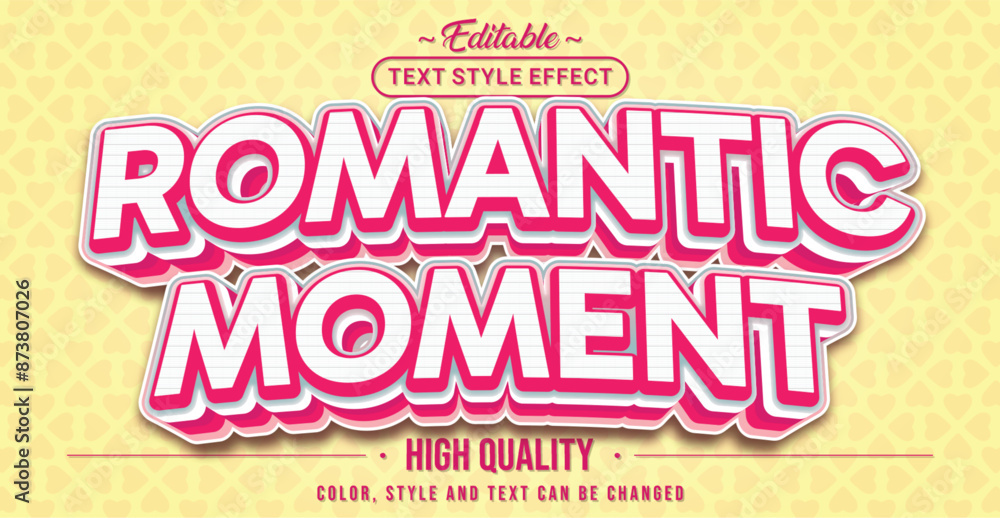 Poster editable text style effect - romantic moment text style theme