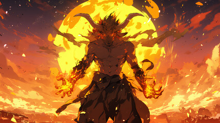 Goatman with fire powers