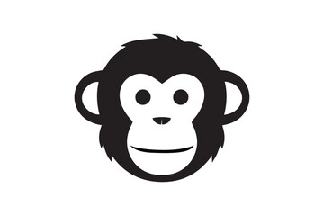 A simple logo of monkey silhouette vector style
