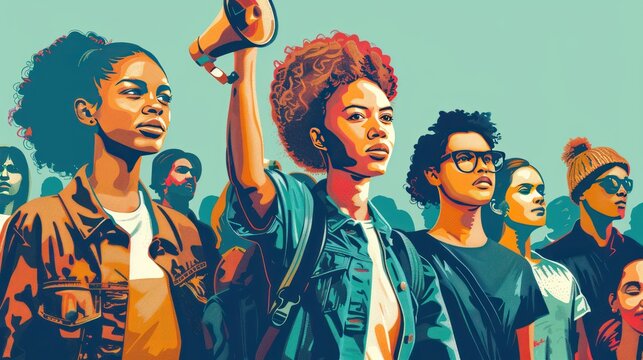 A Crowd of People Looking Upward with Hope