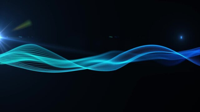 Abstract technology background. Digital wave. Global communication network. Seamless loop 4k.