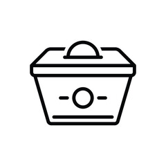 Black line icon for donation box