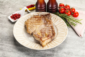 Grilled pork neck juicy steack