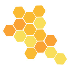 a honeycomb icon on a white background. the design is in a flat style. Vector illustration.