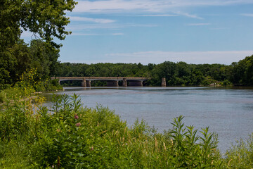 Beautiful Maumee river in Ohio. the Maumee is the largest river basin in all the Great Lakes,  running in the United States Midwest from northeastern Indiana into northwestern Ohio and Lake Erie