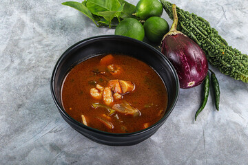 Spicy and Sour Soup with Prawns