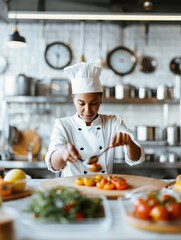 An educator checking the time while preparing breakfast, organized and efficient, Editorial Photography style