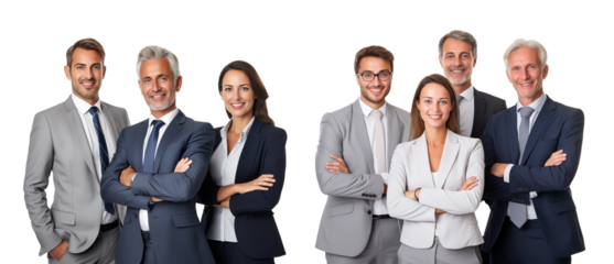 Group of business people isolated on transparent background