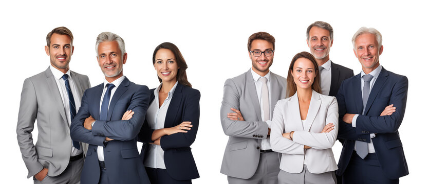 Group of business people isolated on transparent background