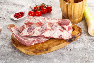 Raw pork ribs for barbecue